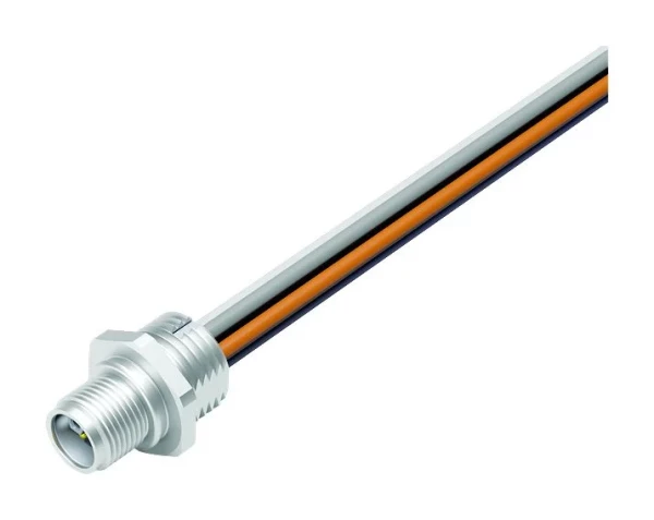 binder M12 Flanschstecker, Polzahl: 4+FE, Litzen Serie 823